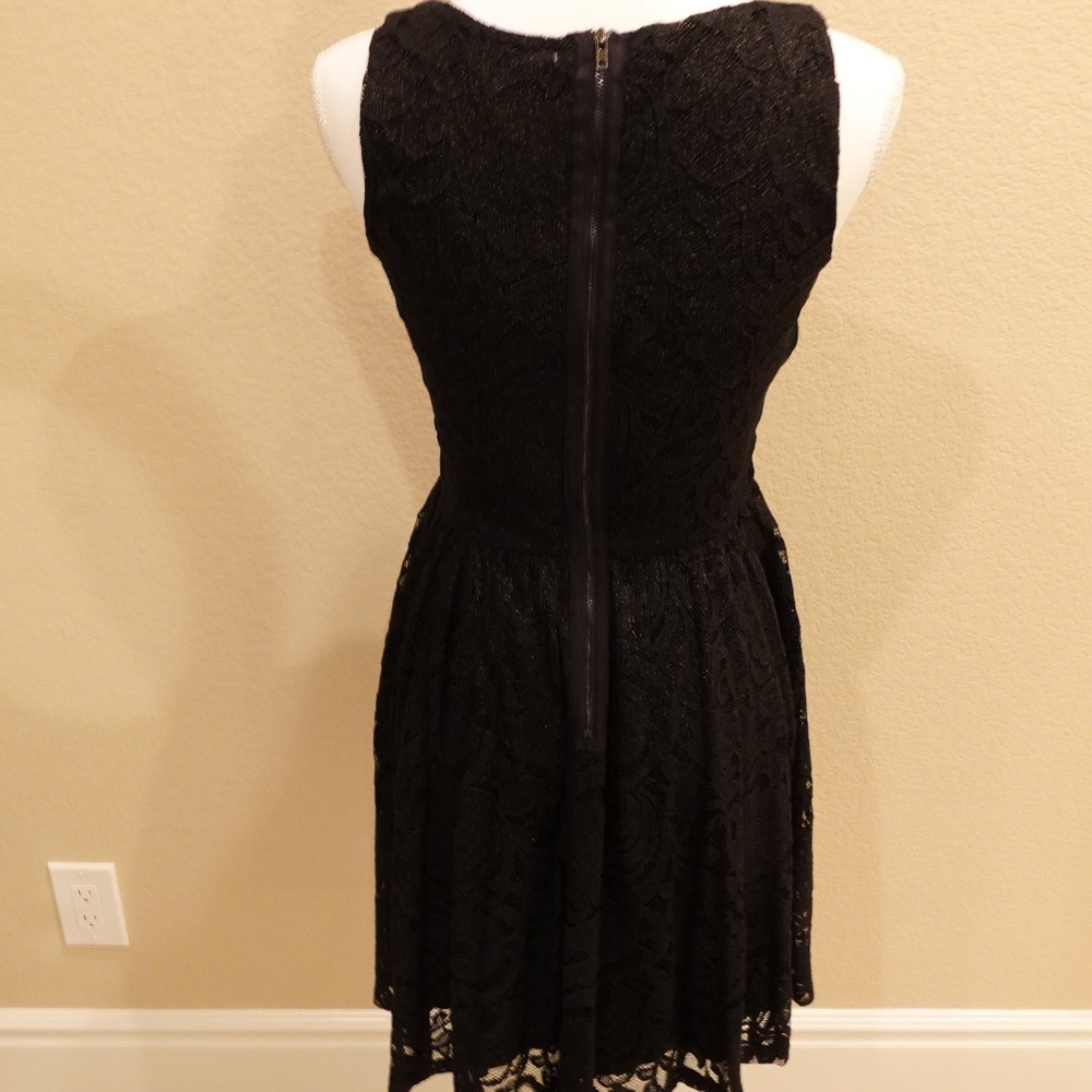 Soprano Black and Gold Lace fit and flare dress - Picture 6 of 9